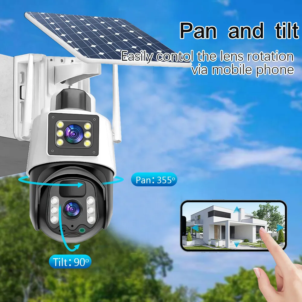 LLSEE 8MP 4K V380 Pro CCTV Wireless Solar Cell Outdoor 4G SIM