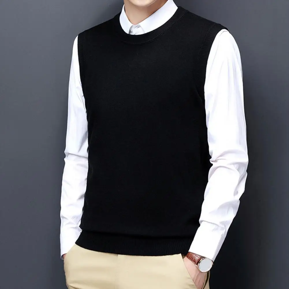 

Sleeveless Vest Stylish Men's Sleeveless Knitted Vest Warm Casual Simple Winter Fashion Men Daily Top