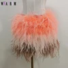 True ostrich feather Multicolor Mini Skirt Elastic Waist  Sexy Clothing Club Party Dance Rave Short Skirt Note select 3 colors 1