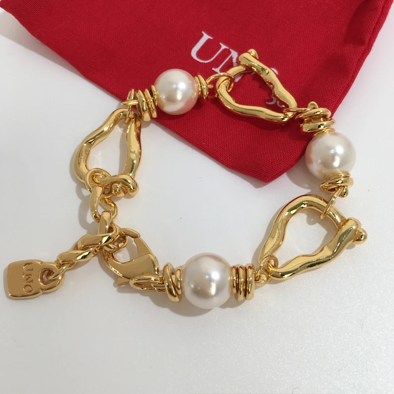 YS High Quality European And American Original Fashion Electroplating 925 Silver Pearl Uno De 50 Bracelet Holiday Jewelry Gft