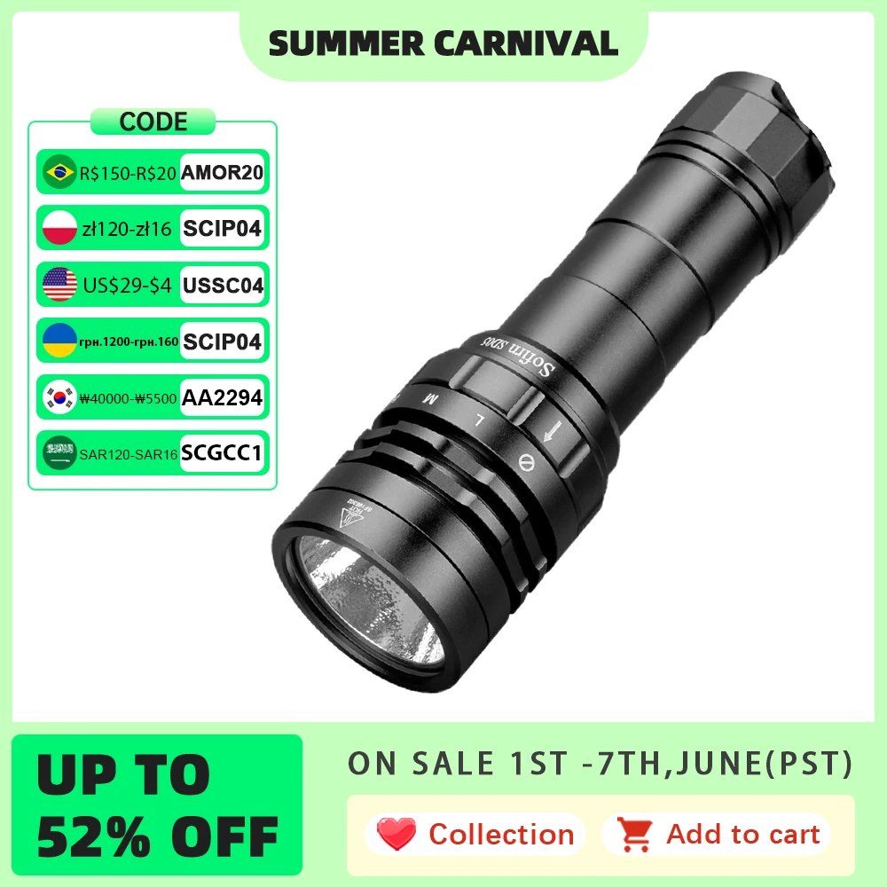 Lampe Torche Sofirn SD05 – Plongée Sous-marine – 3000 Lumens – XHP50.2 – 21700