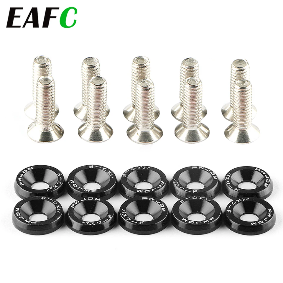 10pcs Tuning Auto Universale Fender Rondella Paracolpi Motore Concavi jdm  Viti Rondelle In Alluminio E M6 Bullone di Vite Auto RS-QRF002-TP -  AliExpress