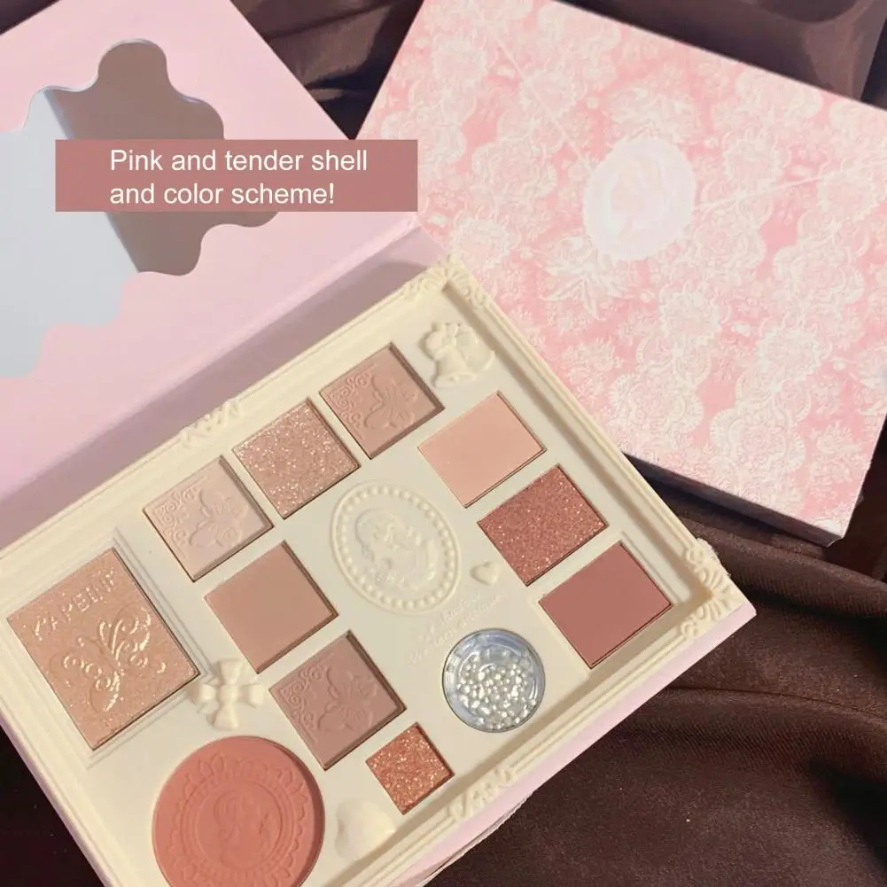 Smooth Eyeshadow Palette Radiant 3d Makeup Palette with Skin-touch Blush Pearlescent Eyeshadow Create Stunning Looks with Relief