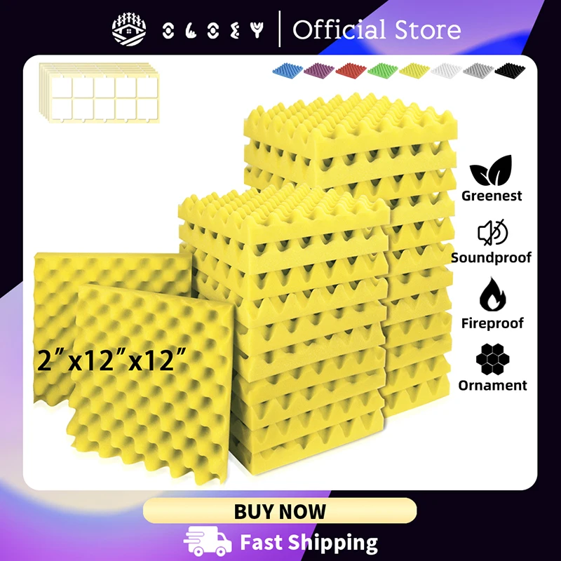 AcousticFoamPanels61224PcsEggCrateStudioNoiseReducingOnThe