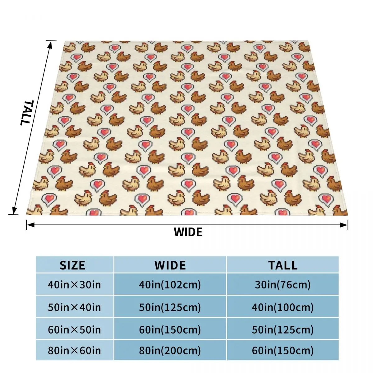 Stardew Valley Chicken Love Blanket Fleece Spring Autumn Portable Soft Throw Blanket for Bed Outdoor Bedding Throws 6