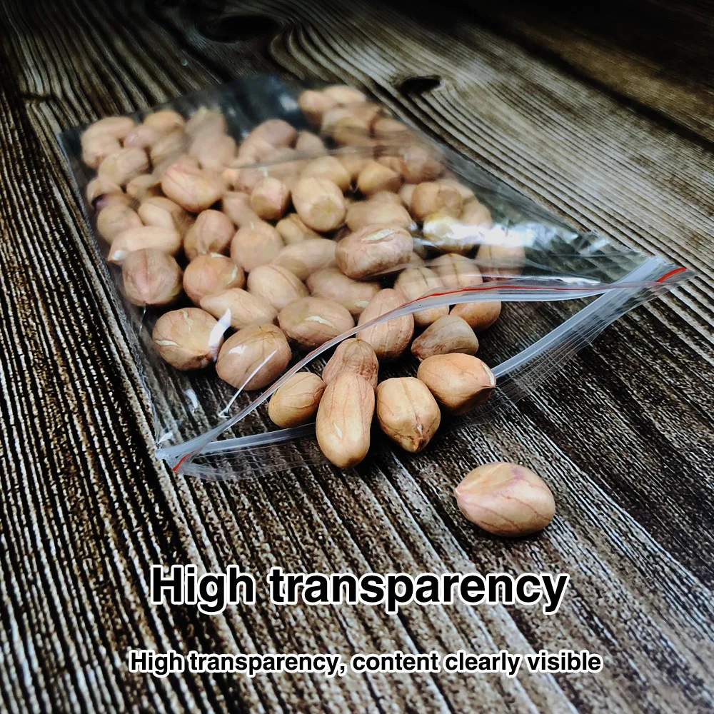 100PCS Plastic Zip Lock Bag Resealable Self Seal Pouch Storage Organizer Bag for Pack Products Jewelry Food Vacuum Fresh Pocket 4