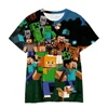 Uniqlo Minecraft 3D Printed Casual Tshirt Summer Cute Boys And Girls Building Block Building Cartoon Tee Popular Top inside out2 2