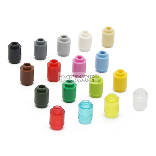 Marumine 1x1 Round Cylinder Bricks 100PCS Technology Changeover Catch Parts 3062 30068 Assemble Particles Building Blocks 2