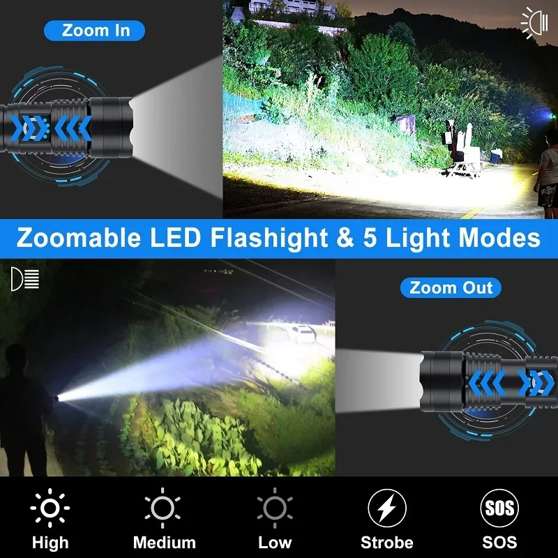   ÷ Ʈ, 5  , USB  LED ġ, 18650 Ǵ 26650 ͸, ķ ,  