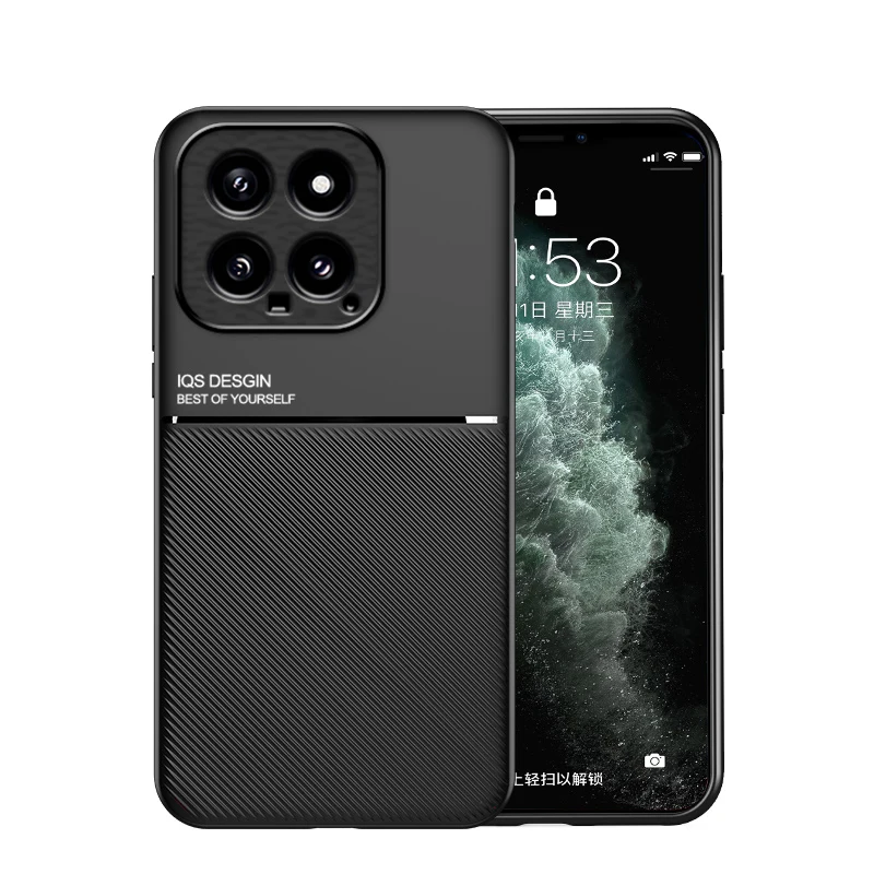 for Xiaomi Mi 14 Pro 13 Ultra Lite 12 Redmi 13C 13T 12T Case Magnetic Car Holder Soft Matte Leather Cover Shell Bumper_voghion.com