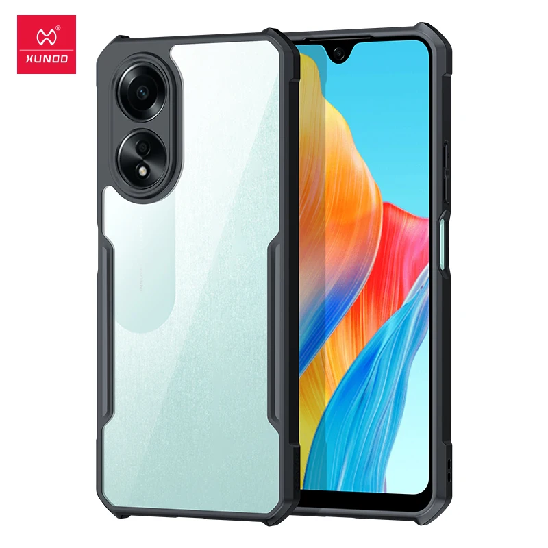 

Xundd For OPPO A58 4G Phone Case PC+TPU Back Transparent Camera And Screen Protection Airbags Shockproof Shell