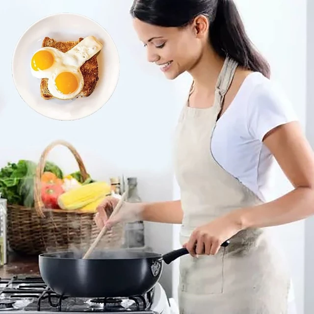 Egg Fryer, Funny Egg Pancake Cooking Tool, Professional Non-Stick Egg Ring,  Stainless Steel DIY Kitchen Egg Fried Mould with Handle (Shape A+B)