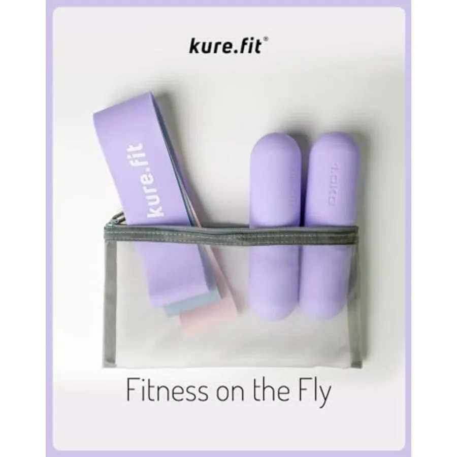 Pink Wrist & Ankle Weights + Purple Hand Weight Bars Bundle Set