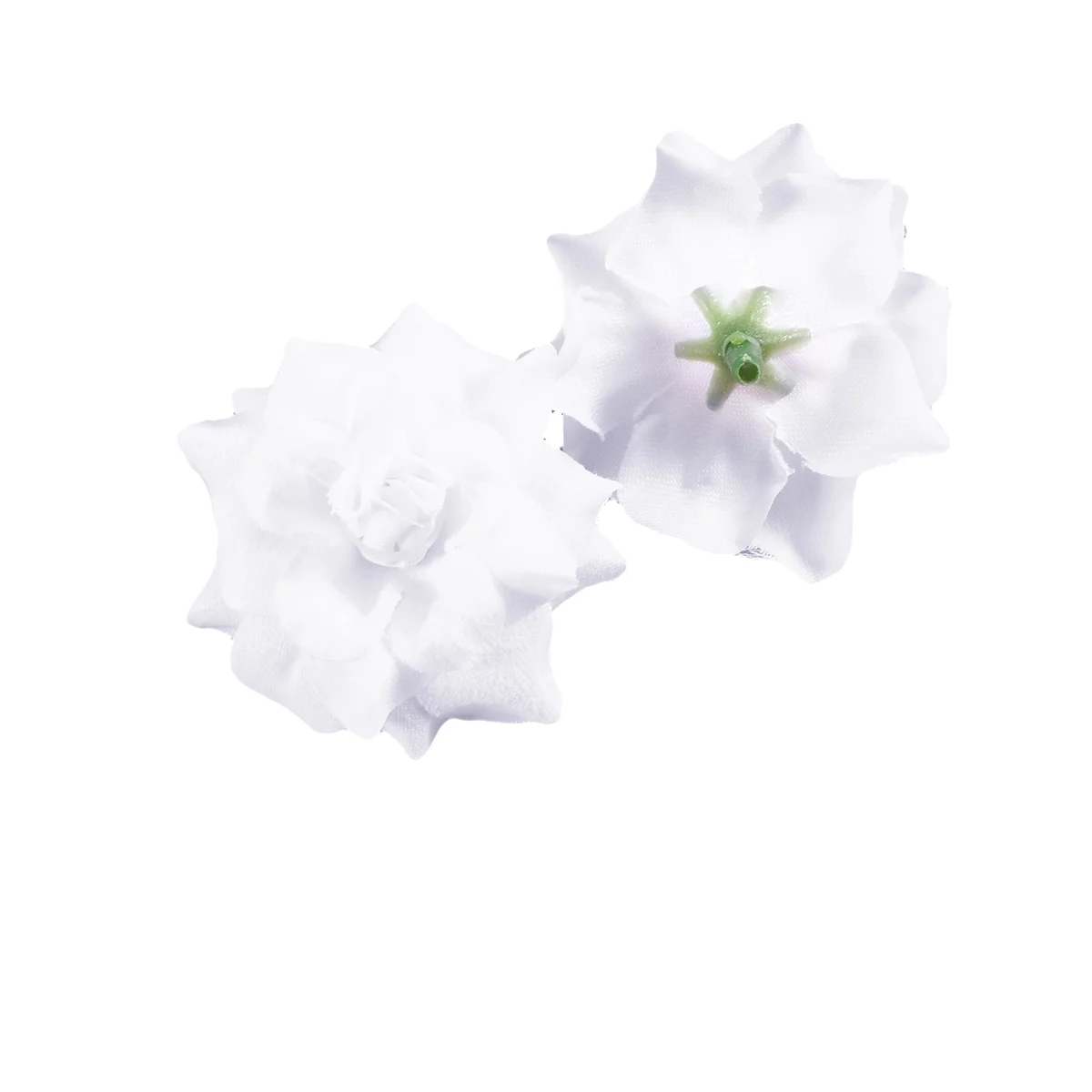 

50pcs Silk Rose Flower Heads for Hat Clothes Album Embellishment (White)