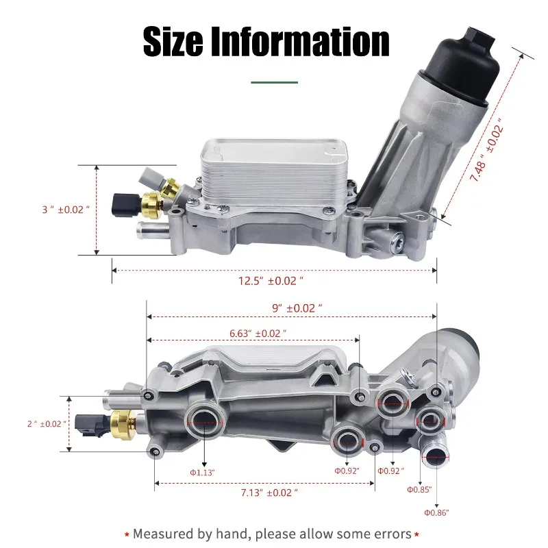 68105583AF Aluminum Oil Filter Adapter Housing Oil Cooler with Sensor Gasket For Chrysler Dodge Jeep Ram Cherokee 5184294AE oil filter adapter