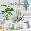 11/14/17cm Nordic Ceramic Flower Pots Small Succulent Green Plants Flowerpot with Tray Home Desktop Decoration Garden Supplies 2