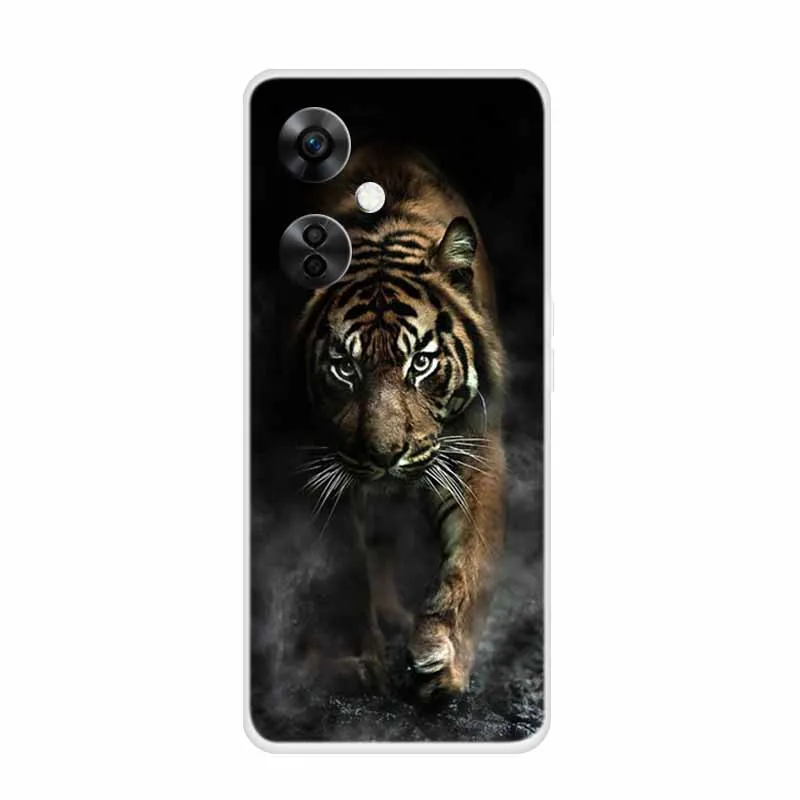 Clear Wolf Design Soft TPU Silicone Phone Cover - Transparent Etui for OnePlus Nord CE 3 Lite