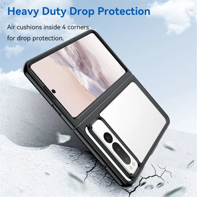 

Для Google Pixel Fold 5G G9FPL чехол сверхмощная защита от падения, Противоударная прозрачная задняя крышка, жесткая задняя крышка для Google Pixel Fold G9FPL