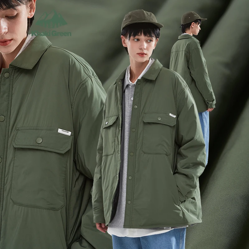 Cotton Cargo Coat Cotton Outerwear Cotton Jackets Outdoor Cotton Jackets Men Green