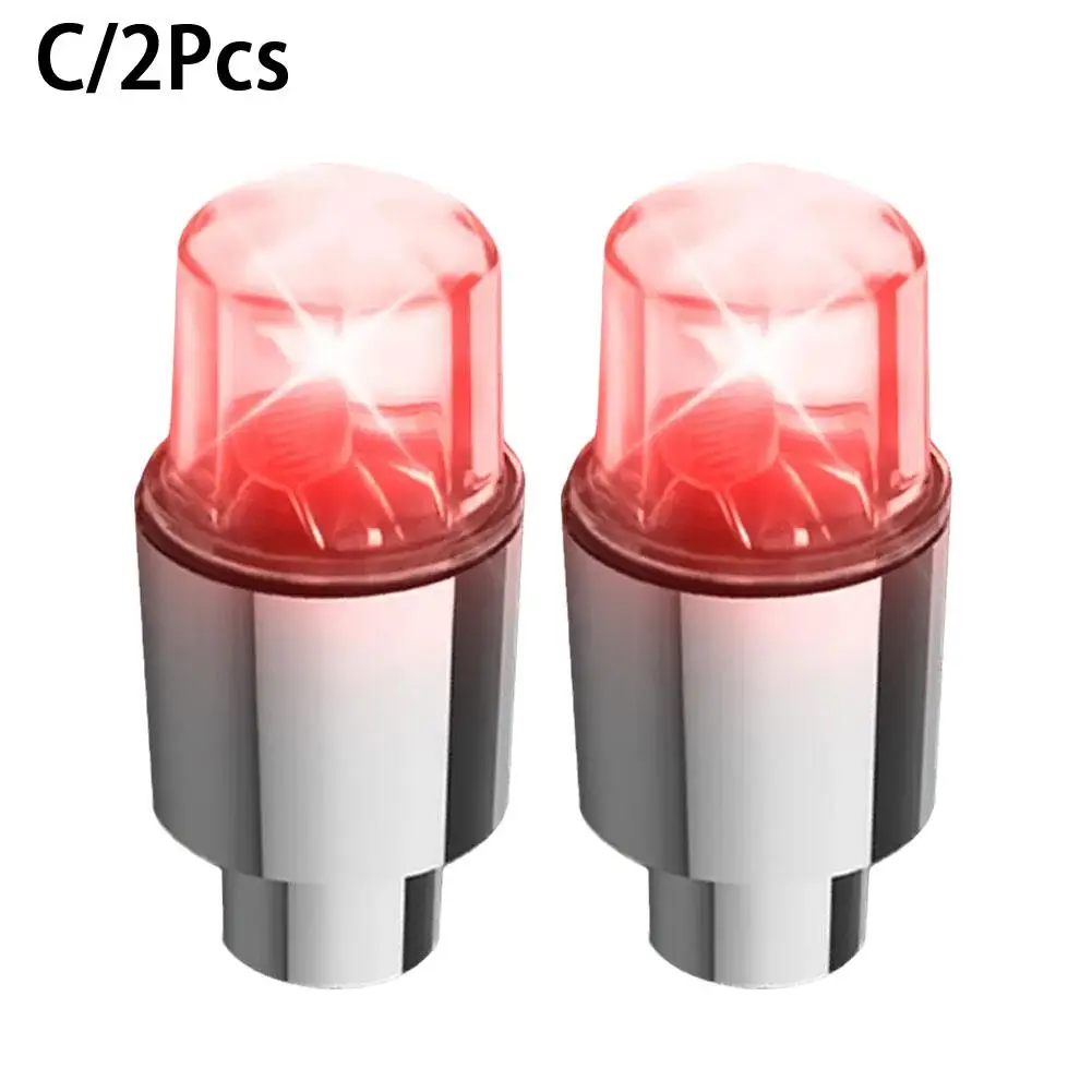 2PCS Colorful LED Wheel Light Valve Caps