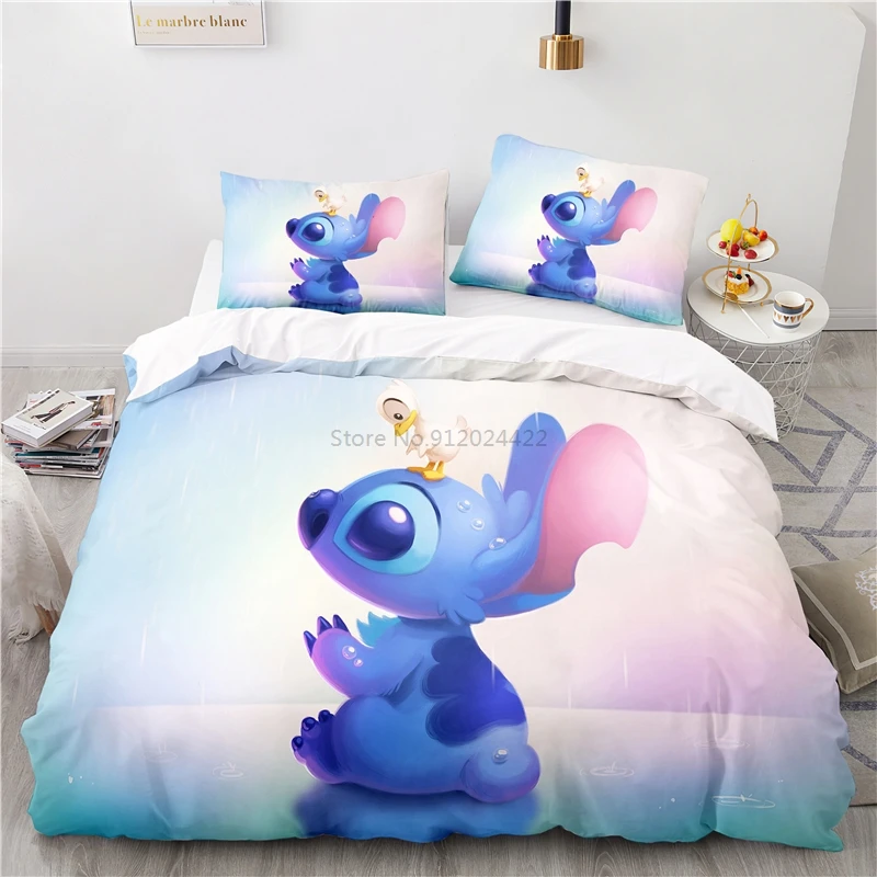 Classic Cartoon Stitch Bed Cover Set Pillowcase 3d Disney Bedding Sets Single Double Twin Full Queen King Size Duvet Cover Sets