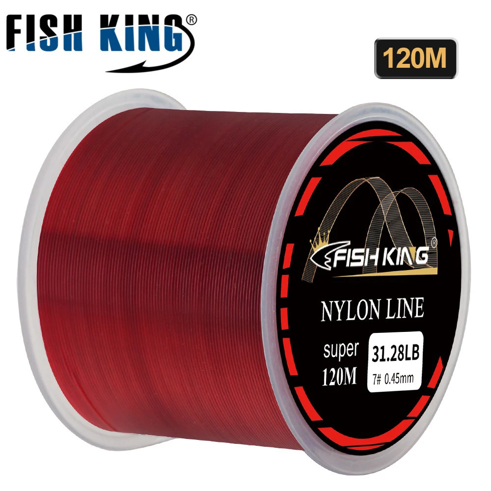 FISHKING Nylon Fishing Line 120m Sink Line Japan Fluorocarbon Coating