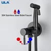 ULA Portable Bidet Sprayer Set Black Bidet faucet Stainless Steel Toilet Faucet Hot Cold Water Mixer Bathroom Shower Head 1
