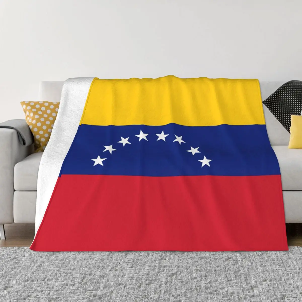 

Venezolana Velvet Throw Blanket Venezuela Flag Blankets for Home Travel Lightweight Thin Bedspread