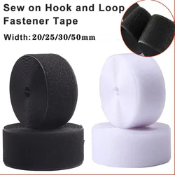 Versatile Black & White Hook and Loop Fastener Tape - 1 meter (White 20mm Width)