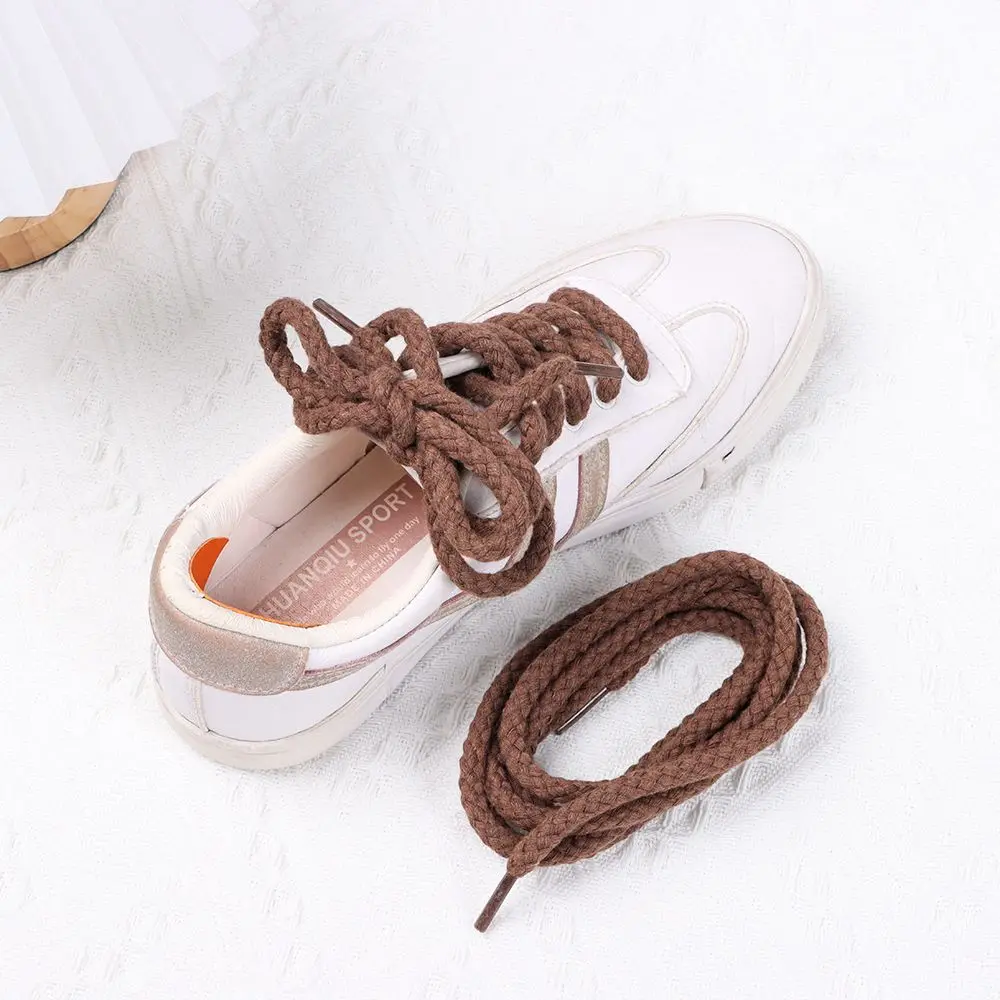 120 140 160cm Braided Hemp Rope Thick Printed Shoelaces Creative Unisex  Flat Canvas Sneakers AF1 Flat Shoes Laces Shoes Strings