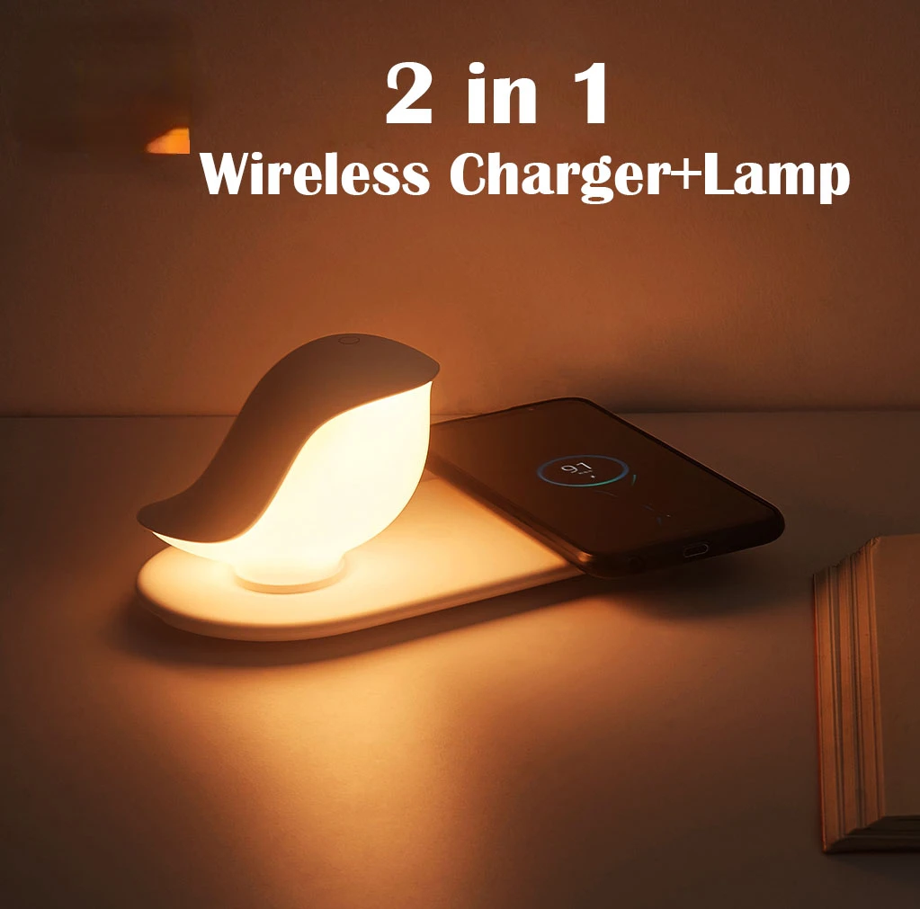Huizuo Qi Wireless Charger Table Lamp For iPhone Xiaomi Samsung Huawei