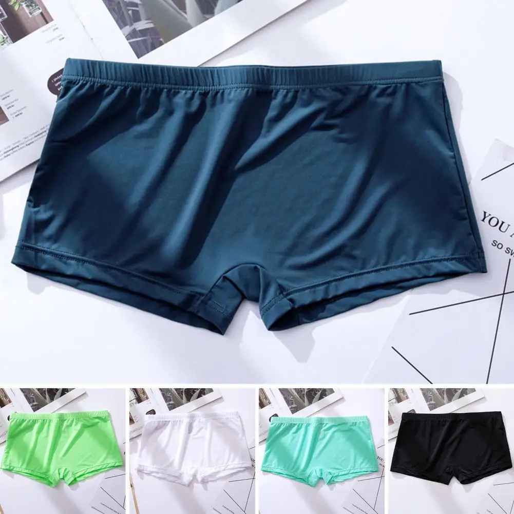 

Men Boxers Breathable Solid Color Low Waist Ultra-thin Anti-septic Moisture Wicking Intimate Men Underpants Inner Wear Clothes