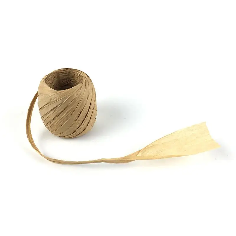 20M Natural Raffia Straw Yarn For Knitting Raffia Ribbon Paper Rope DIY Gift Packaging Scrapbooking Crafts Handmade Supplies 5