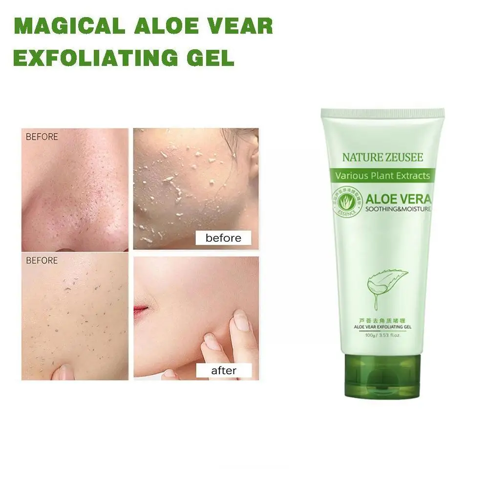 

Magical Aloe Face Exfoliating Cream Whitening Moisturizer Acne Facial Skin Scrub Treatment Blackhead Gel Cleaning Care Repair