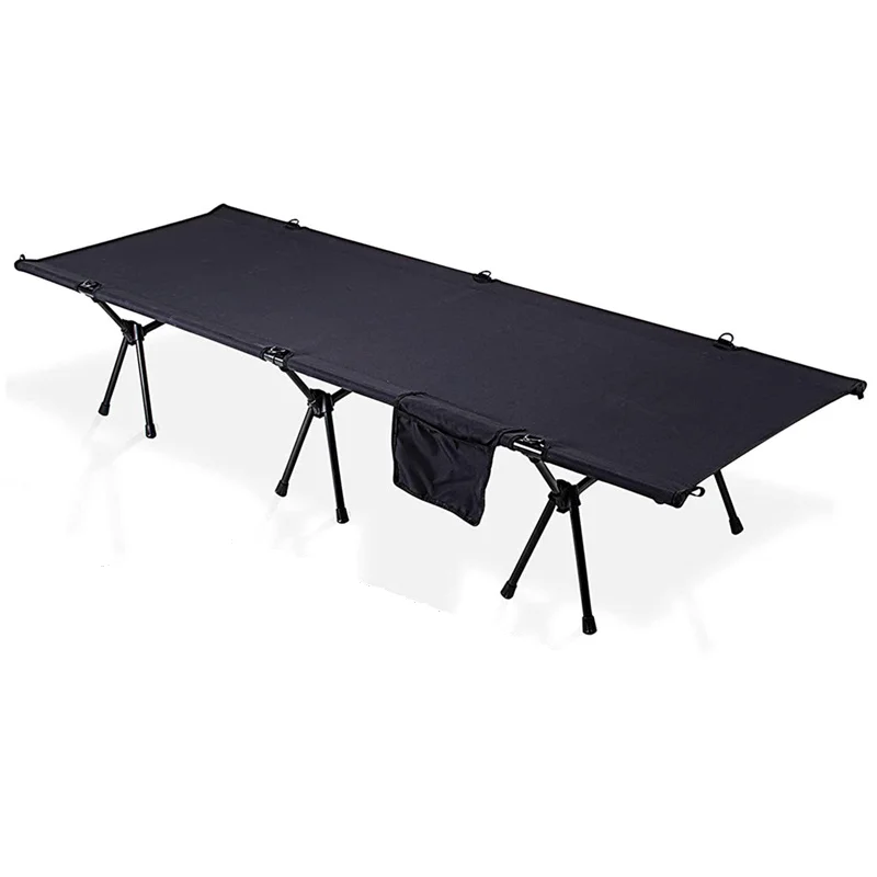 Camping Bed Heavy Duty Lightweight With Pockets Height Adjustable Heightening Folding Bed Hiking Camping Travel Sleeping Bag