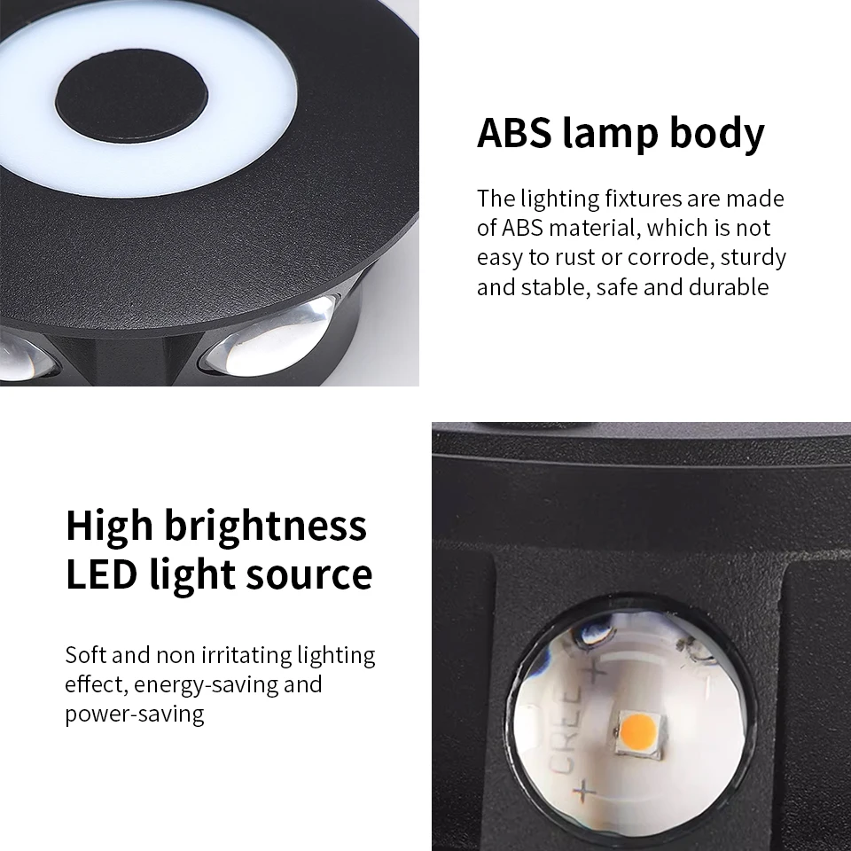 LED 벽 램프 AC85-265V, 안정적, 안전하고 내구성, 고휘도, 에너지 절약, ABS 램프 컨템포러리, 3W, 4W, 5W, 6W, 7W, 8W, 12W