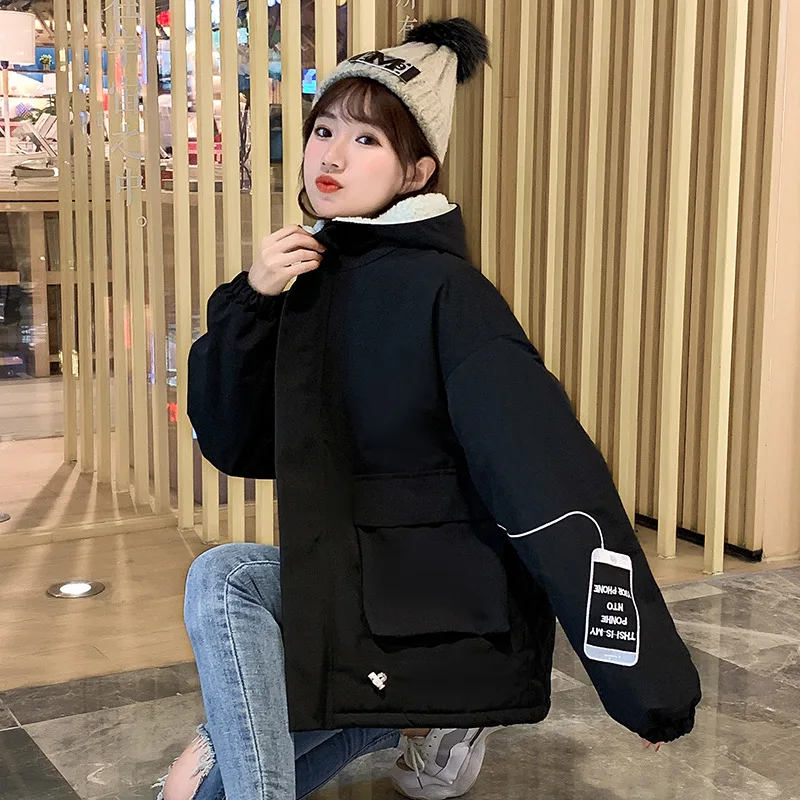 ZOUXO Coat Women 2023 Winter Kpop Loose Lamb Wool Coat Mid-length Thickened Fleece Clothes