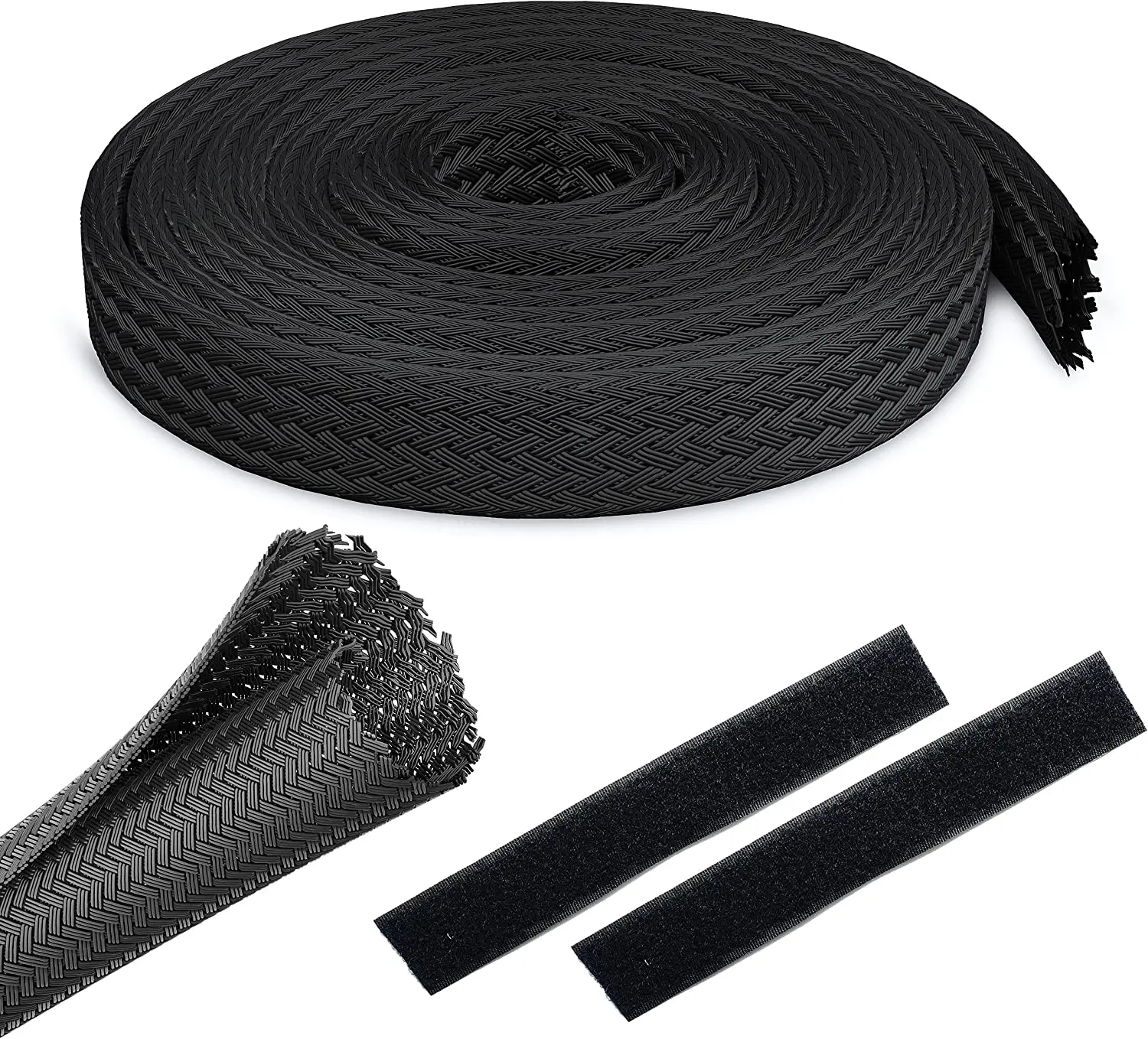 Braided cable sleeve wrapping cable casing sleeves wire 1/2/4pcs 1m/5m for desk PC TV wire protector wrap cover
