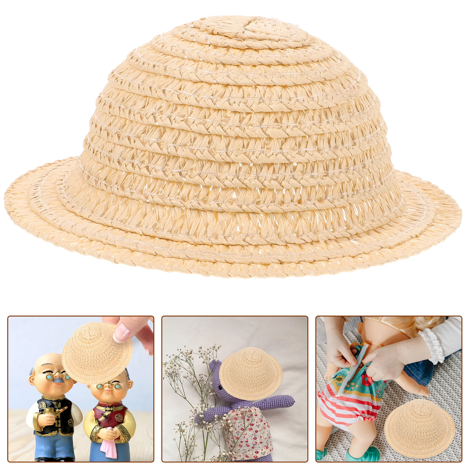 

Crafts Straw Hat Woven Mini Decor Top Creative Ornament DIY Adorable Adornment