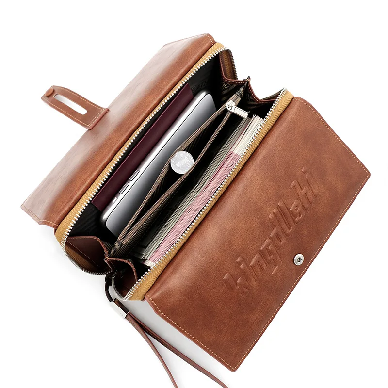 New Men's Long Wallet Fashion Simple Carrying Bag Multi-card Card Bag Multi-functional Large-capacity Bag for Men