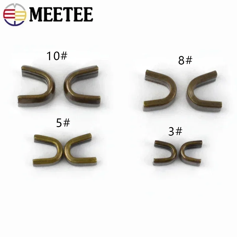 50g 3# 5# 8# 10# U Zipper Stopper Zip End Lock Non-slip for Metal/Nylon/Resin Zippers Tail Clip Repair Kit DIY Sewing Accessory