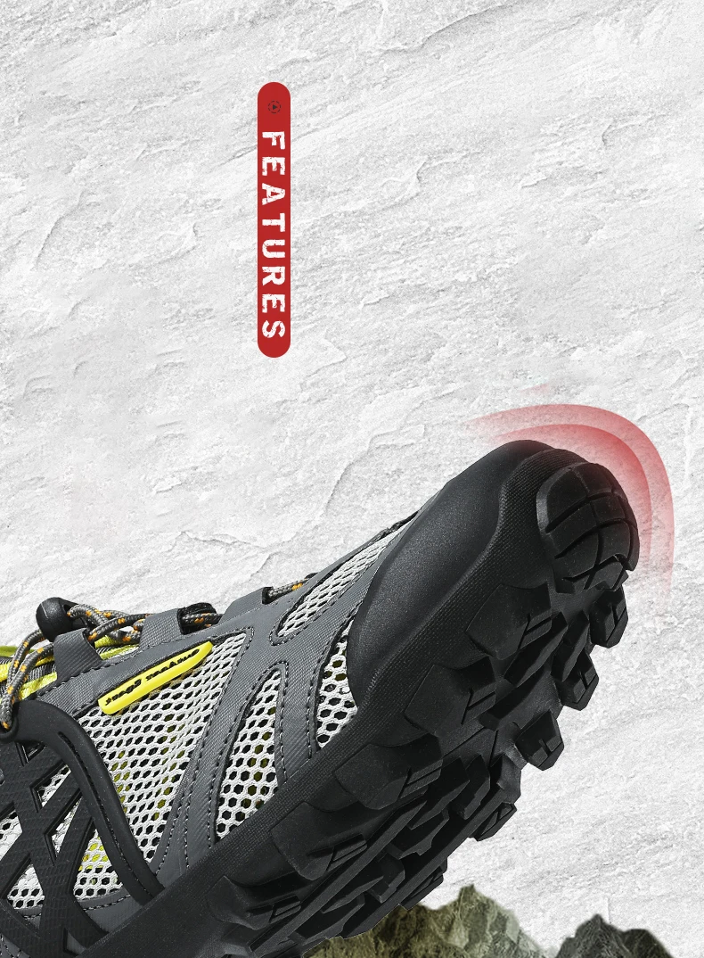 Herren Outdoor-Wandersandalen, schnell trocknende Wasserschuhe, amphibische Watschuhe, atmungsaktive Wanderschuhe, Trail-Wassersandalen, große Größe – Detail 7