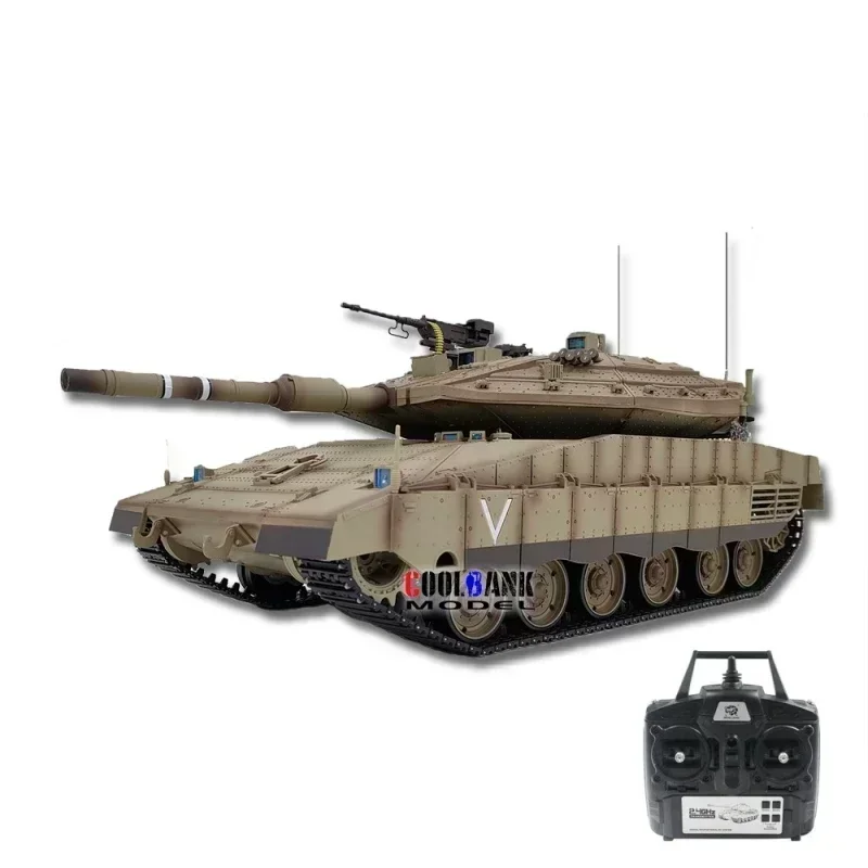 Henglong 탱크 3958 이스라엘 Merkava 리모컨 Mk Iv 메인 배틀 모델 1/16 금속 트랙 오프로드 RC카 어린이 크리스마스 장난감
