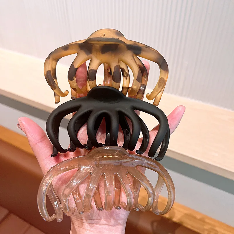 New Big Jellyfish Shape Hair Claws Frosted Acrylic Hair Clips Hairpins Barrette Headwear for Women Girls