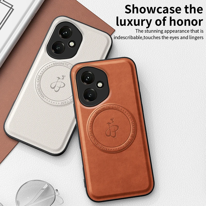 PU Leather Wireless Charging Magnetic Case for Hon...