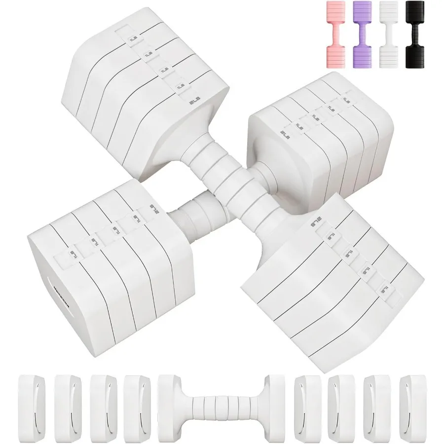 Adjustable Dumbbell Set for Women Men 10LB Each Hand Weights Dumbbells Sets Woman Exercise Fitness dumbbell Adjust dumbbells set