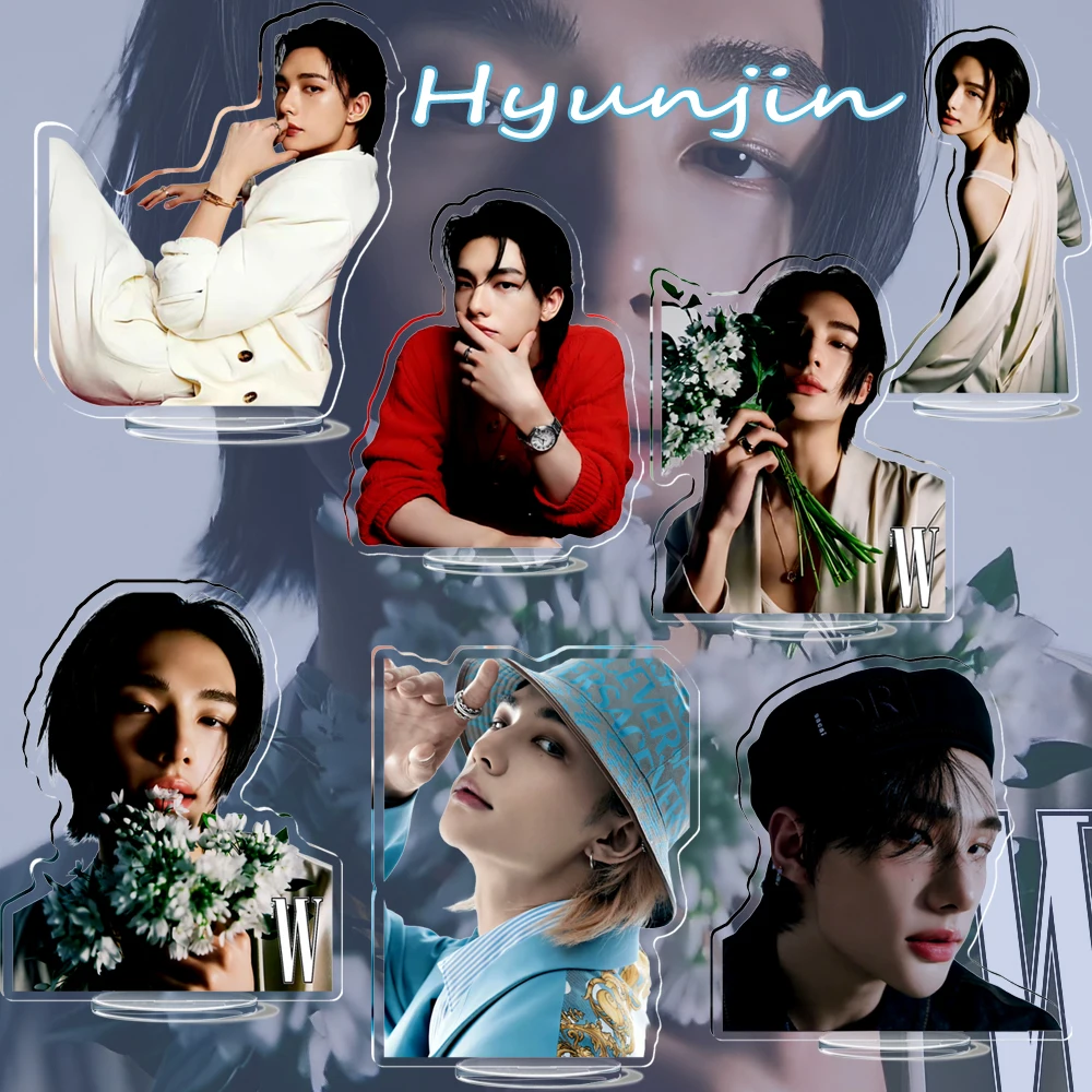 

8 см Акриловые фигурки Kpop Straykids Hyunjin Standee LE-STAR ROCK STAR, подставка Felix Lightstick, аксессуары для Kpop