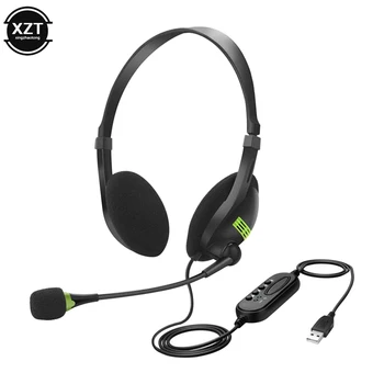 Cuffie cablate universali con cancellazione del rumore da 3,5 mm Cuffie USB con microfono per PC/laptop/computer