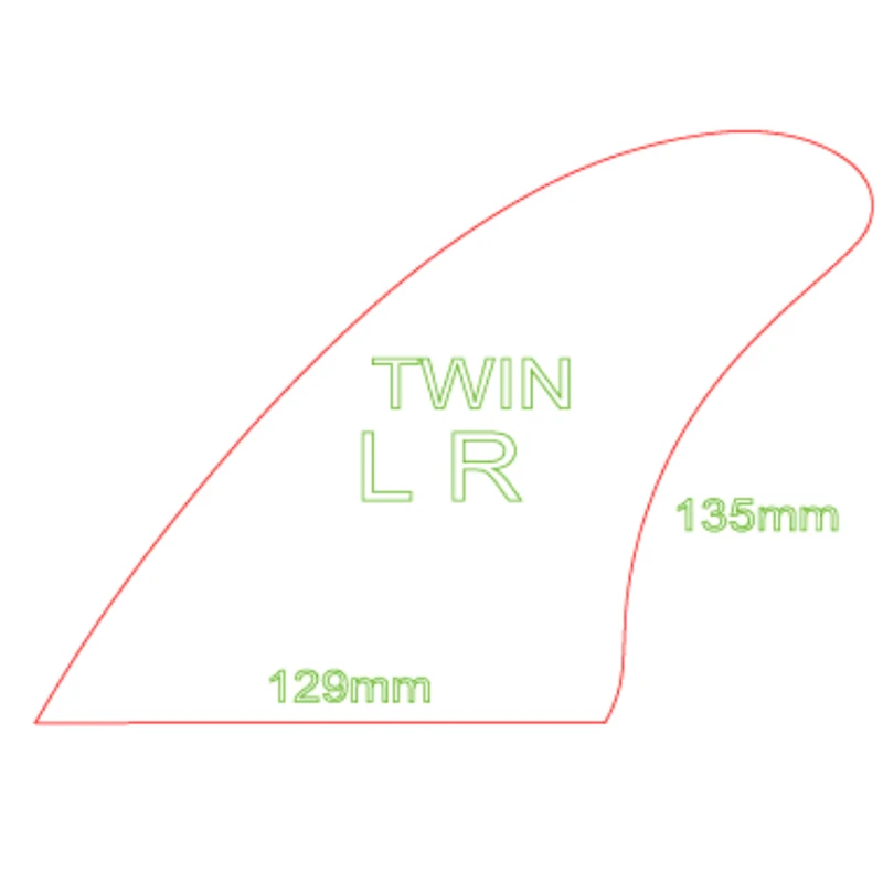JNJ FCS I Fiberglass Twin Fins Thruster, 5.5 inch 5