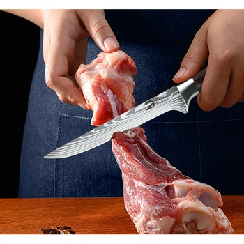 8pcs Kitchen Knife Damascus Stainless Steel Chef Knife Utility Paring Boning Cleaver Slicing Santoku Knives With Nylon Bag 2